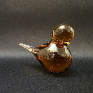 Vtg. Viking Amber Duck/Bird Figurine Paperweight